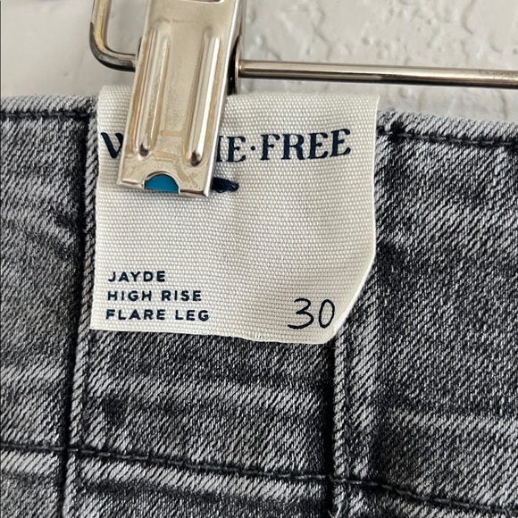 Free People Jayde Flare High Rise Gray Jeans. Size 30 - Picture 7 of 11